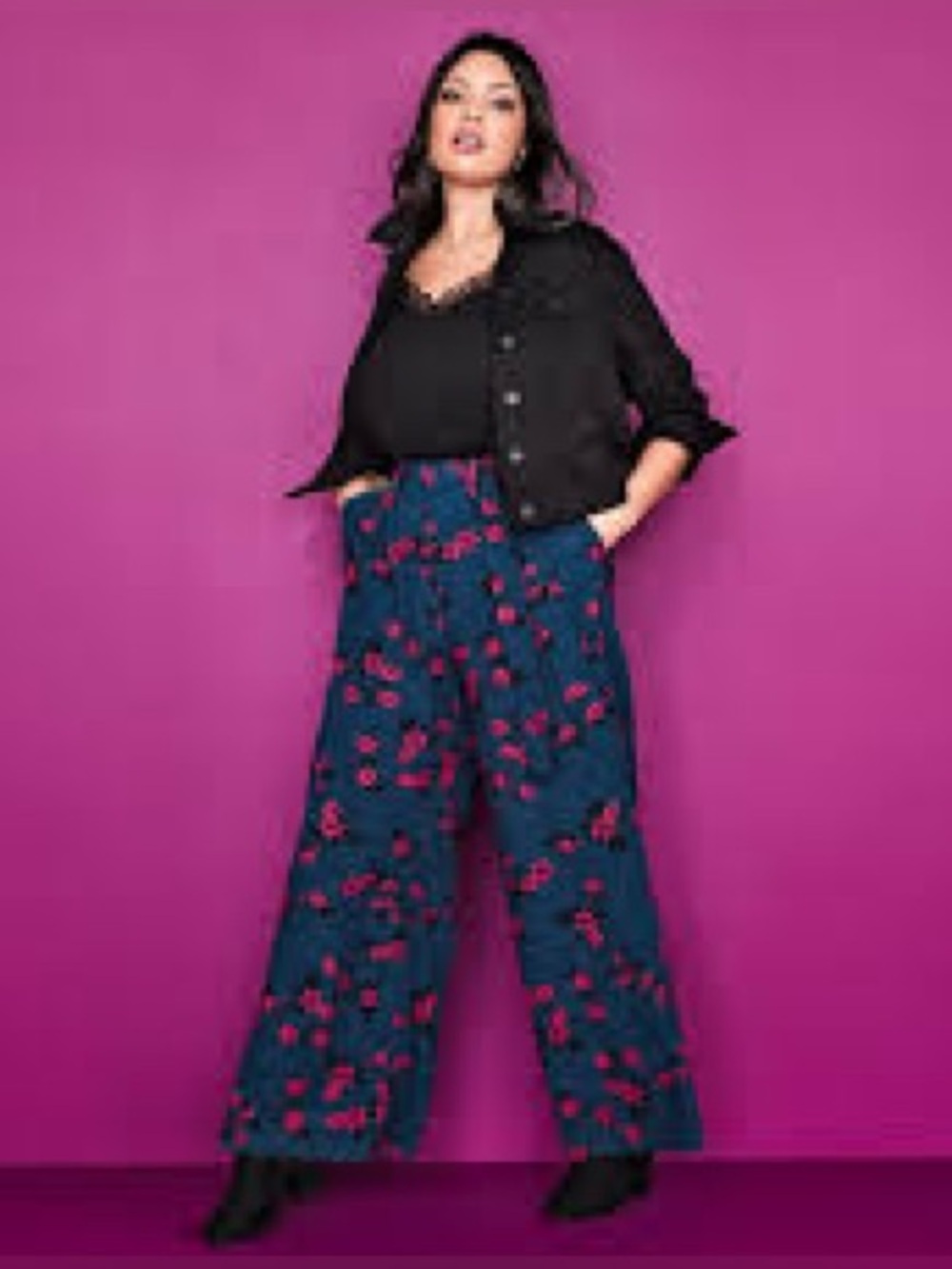 TORRID Blue Floral Crepe Wide Leg Pants Belted Elastic Waist Size 1X